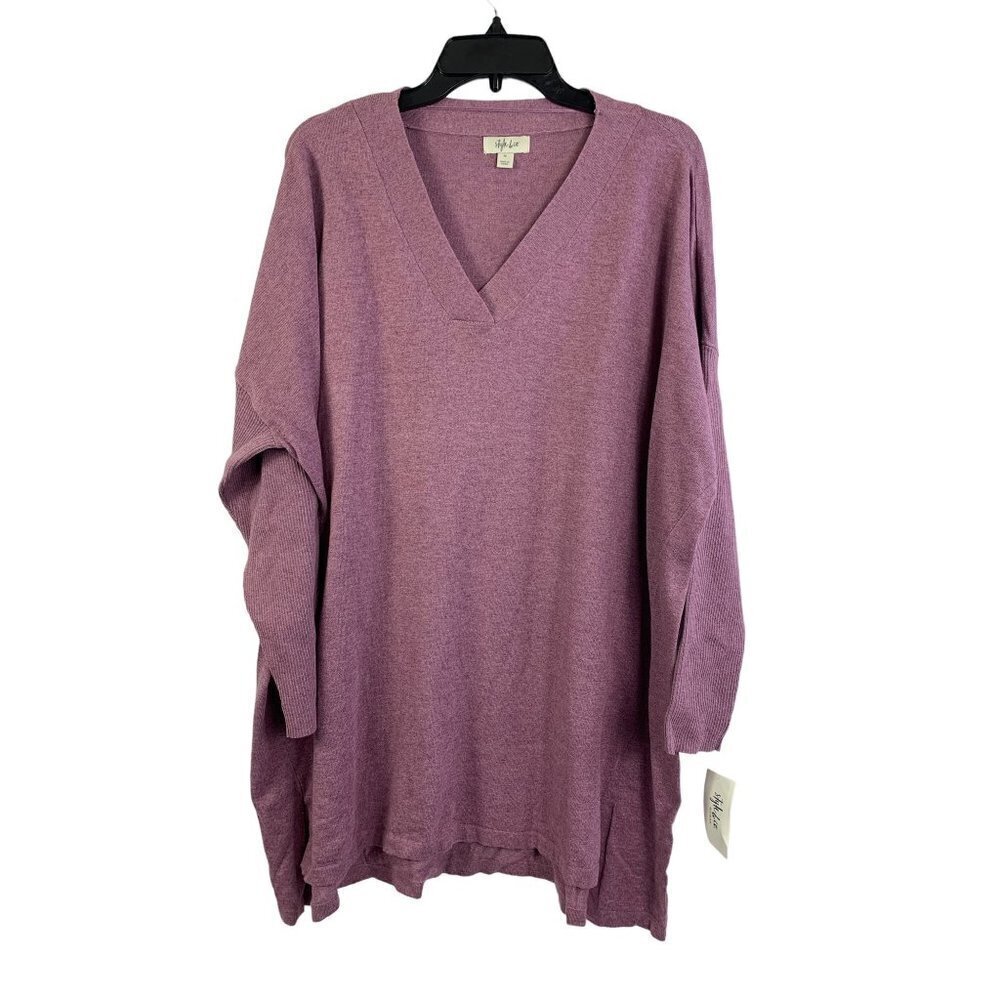Style & Co Women's Tende Mauve Long Sleeve Top